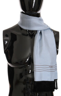Thumbnail for Elegant Blue Silk Polka Dot Men's Scarf