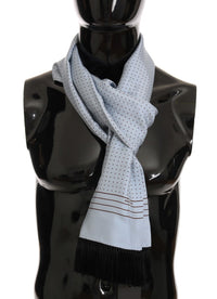 Thumbnail for Elegant Blue Silk Polka Dot Men's Scarf