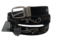 Thumbnail for Elegant Black Cotton-Leather Men's Belt