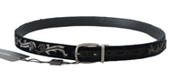 Thumbnail for Elegant Black Cotton-Leather Men's Belt