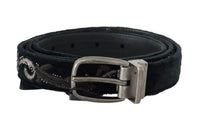 Thumbnail for Elegant Black Cotton-Leather Men's Belt