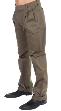 Thumbnail for Elegant Green Comfort Straight Fit Pants