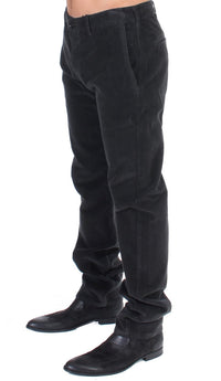 Thumbnail for Elegant Black Cotton Corduroy Pants