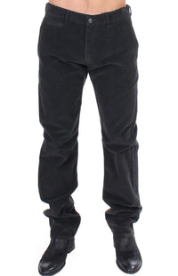 Thumbnail for Elegant Black Cotton Corduroy Pants