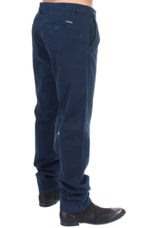 Thumbnail for Elegant Blue Cotton Stretch Chinos