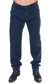 Thumbnail for Elegant Blue Cotton Stretch Chinos