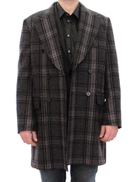 Thumbnail for Sicilia Checkered Wool Blend Coat
