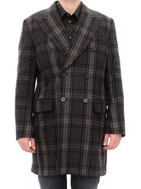 Thumbnail for Sicilia Checkered Wool Blend Coat