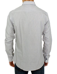 Thumbnail for Chic Gray Striped Cotton Casual Shirt
