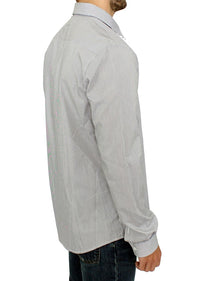 Thumbnail for Chic Gray Striped Cotton Casual Shirt