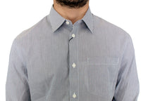 Thumbnail for Chic Gray Striped Cotton Casual Shirt