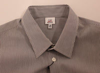 Thumbnail for Chic Gray Striped Cotton Casual Shirt