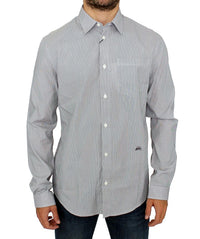Thumbnail for Chic Gray Striped Cotton Casual Shirt