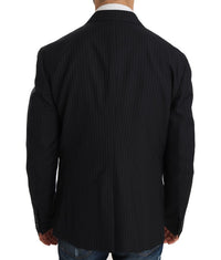 Thumbnail for Elegant Slim Fit Striped Wool Silk Blazer