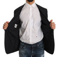 Thumbnail for Elegant Slim Fit Striped Wool Silk Blazer