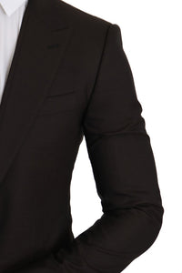 Thumbnail for Sleek Slim Brown Virgin Wool Blazer Jacket