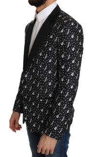 Thumbnail for Polka Dot Jazz Print Slim Fit Blazer