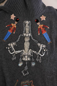 Thumbnail for Fairy Tale Crystal Gray Cashmere Sweater