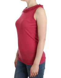 Thumbnail for Elegant Pink Sleeveless Wool Knit Top