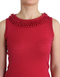 Thumbnail for Elegant Pink Sleeveless Wool Knit Top