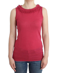 Thumbnail for Elegant Pink Sleeveless Wool Knit Top