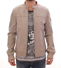 Thumbnail for Elegant Beige Leather Lambskin Jacket