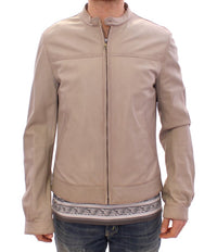 Thumbnail for Elegant Beige Leather Lambskin Jacket