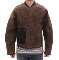 Thumbnail for Elegant Leather & Wool Blend Jacket