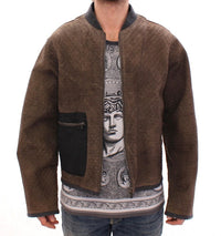 Thumbnail for Elegant Leather & Wool Blend Jacket