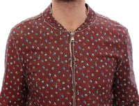Thumbnail for Exclusive Boxer Print Bordeaux Leather Jacket