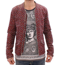 Thumbnail for Exclusive Boxer Print Bordeaux Leather Jacket