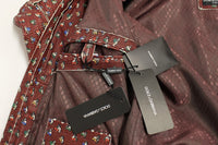 Thumbnail for Exclusive Boxer Print Bordeaux Leather Jacket