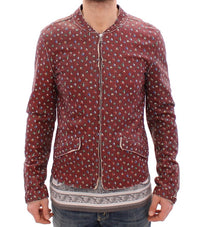 Thumbnail for Exclusive Boxer Print Bordeaux Leather Jacket