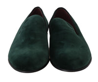 Thumbnail for Elegant Green Suede Slip-On Loafers