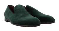 Thumbnail for Elegant Green Suede Slip-On Loafers