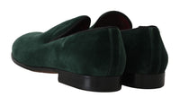 Thumbnail for Elegant Green Suede Slip-On Loafers