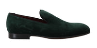 Thumbnail for Elegant Green Suede Slip-On Loafers