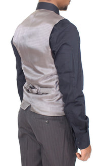 Thumbnail for Elegant Gray Striped Dress Vest