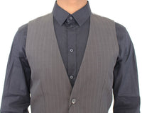 Thumbnail for Elegant Gray Striped Dress Vest