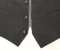 Thumbnail for Elegant Gray Striped Dress Vest