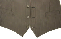 Thumbnail for Elegant Brown Striped Wool Dress Vest