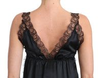 Thumbnail for Sultry Silk Blend Lingerie Top in Black