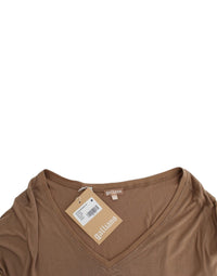 Thumbnail for Elegant Short-Sleeved Brown Rayon Top
