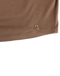 Thumbnail for Elegant Short-Sleeved Brown Rayon Top