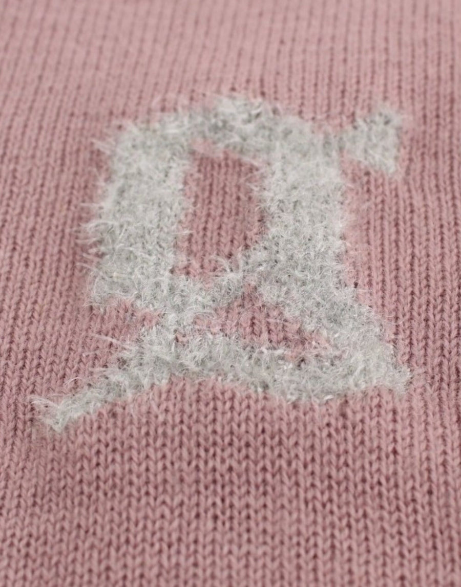 Chic Pink V-Neck Wool Cardigan