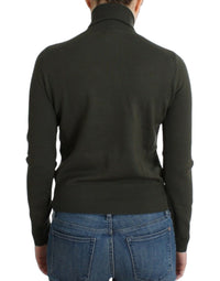 Thumbnail for Chic Green Turtleneck Virgin Wool Sweater