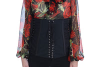 Thumbnail for Elegant Black Floral Brocade Corset Belt