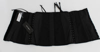 Thumbnail for Elegant Black Floral Brocade Corset Belt