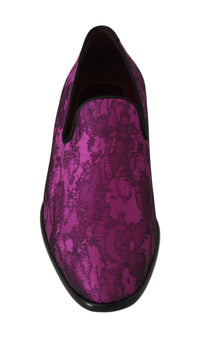 Thumbnail for Elegant Silk-Wool Blend Loafers in Purple