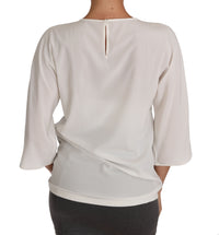 Thumbnail for Elegant Silk Blend Crewneck Blouse